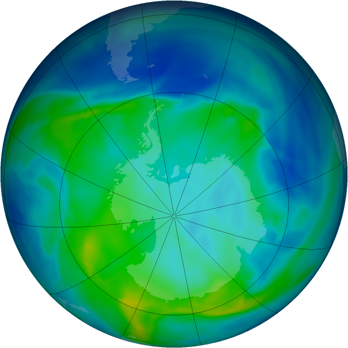 Antarctic ozone map for 07 May 2006